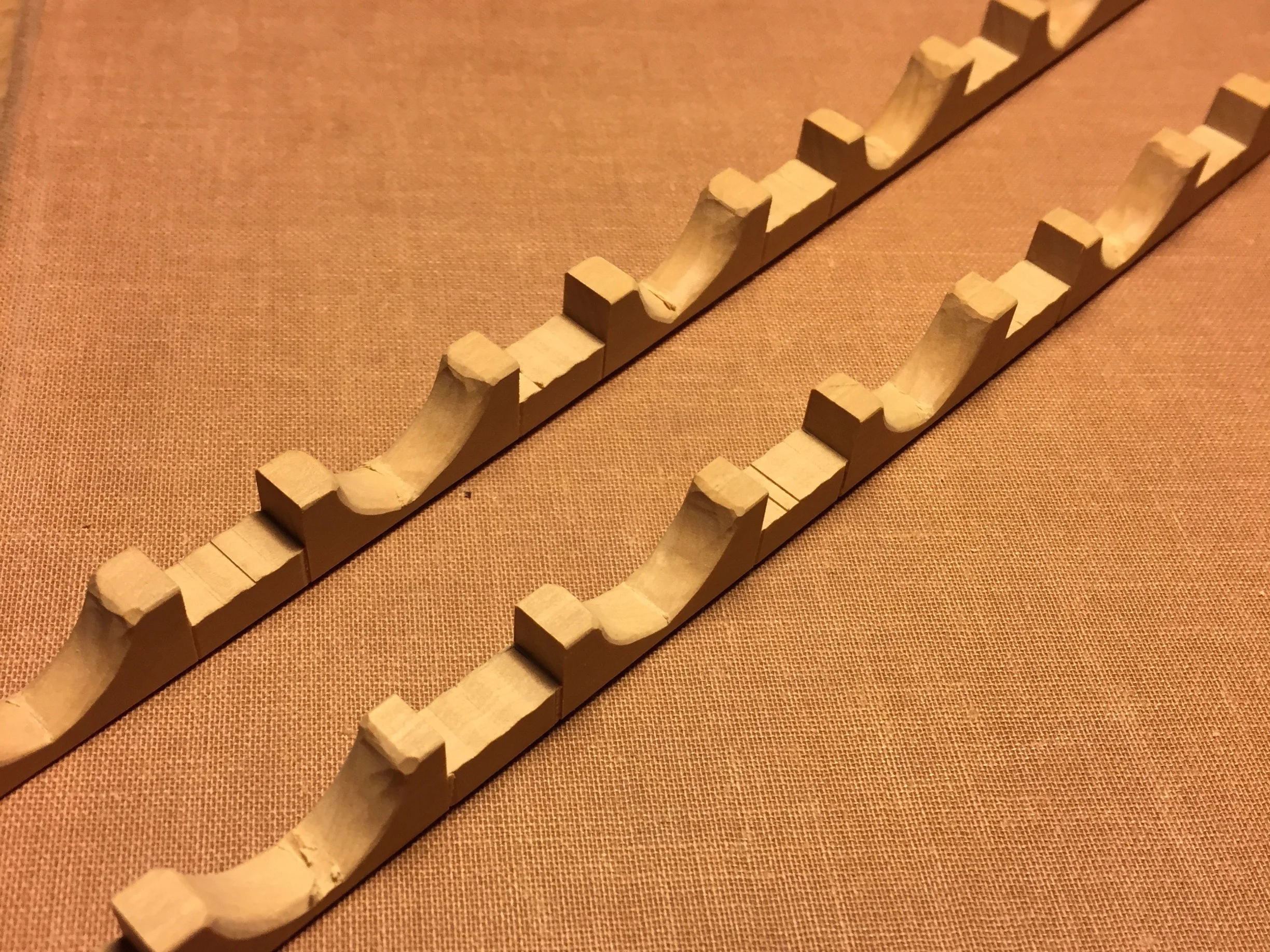  Consoles shaped before splitting them up  