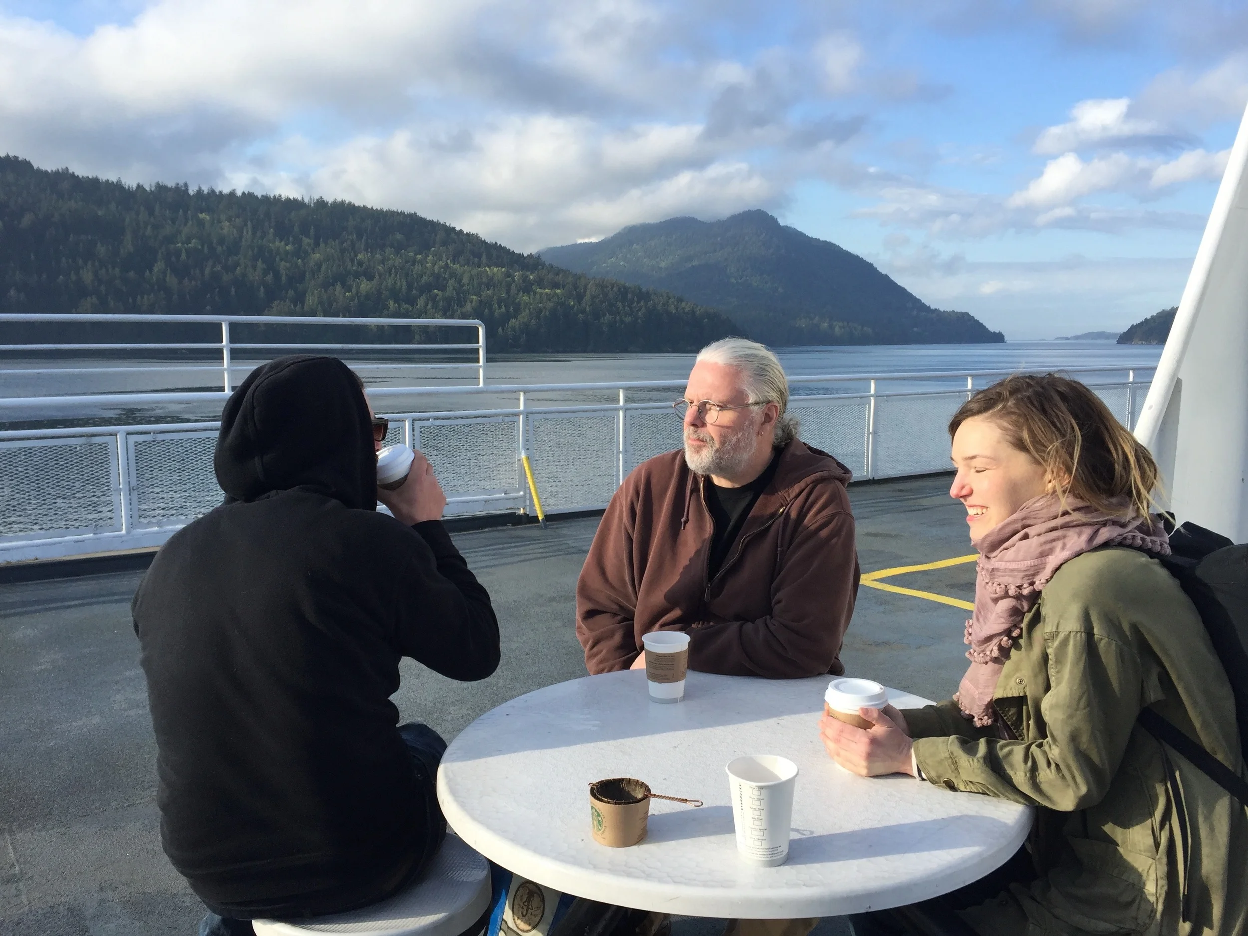 Morning tea with Spencer, Robert and Danielle